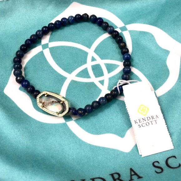 NWT- Kendra Scott Beaded Elaina Gold Stretch Bracelet - Picture 4 of 4